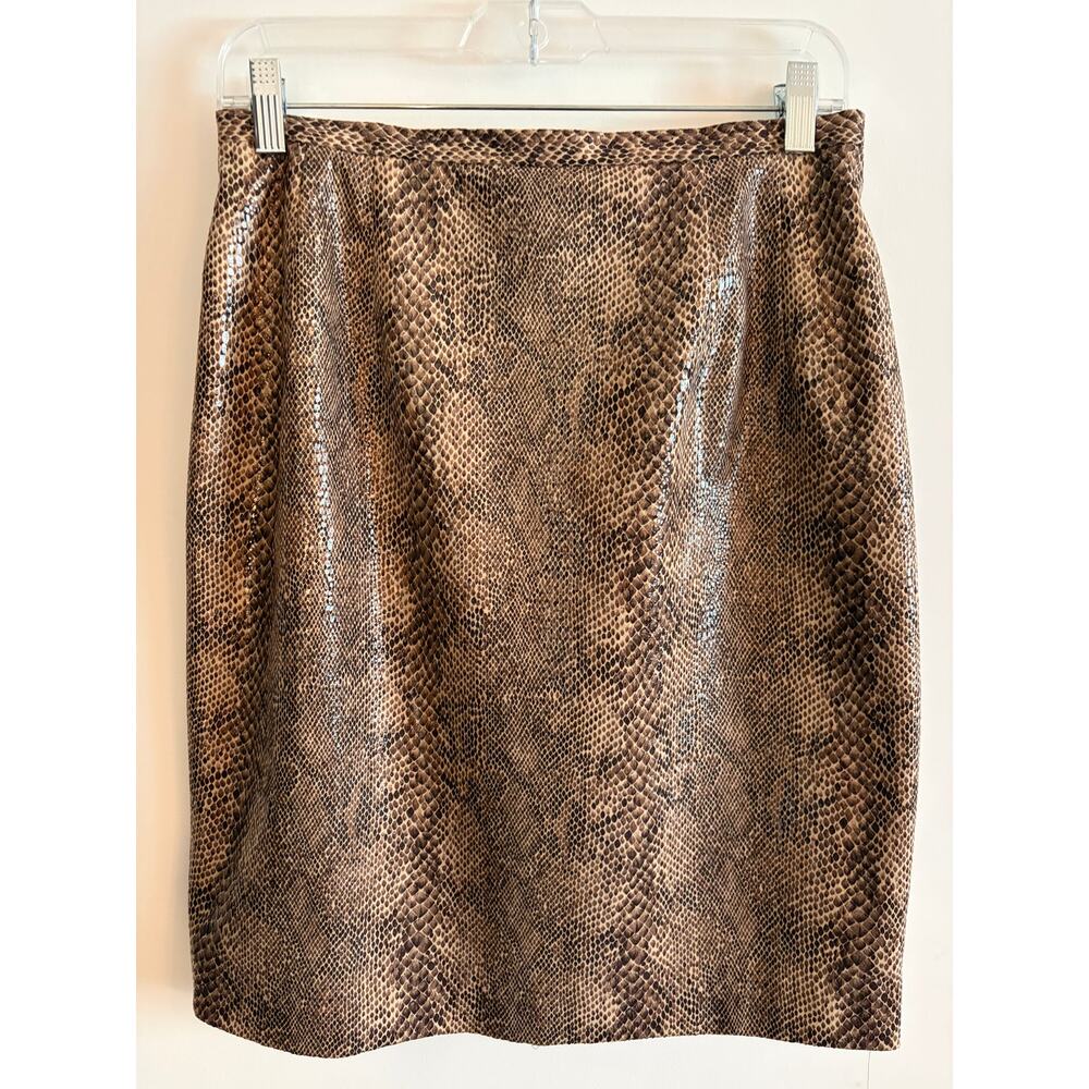 Vintage Harve Benard Snakeskin Animal Print Pencil Skirt Size 10